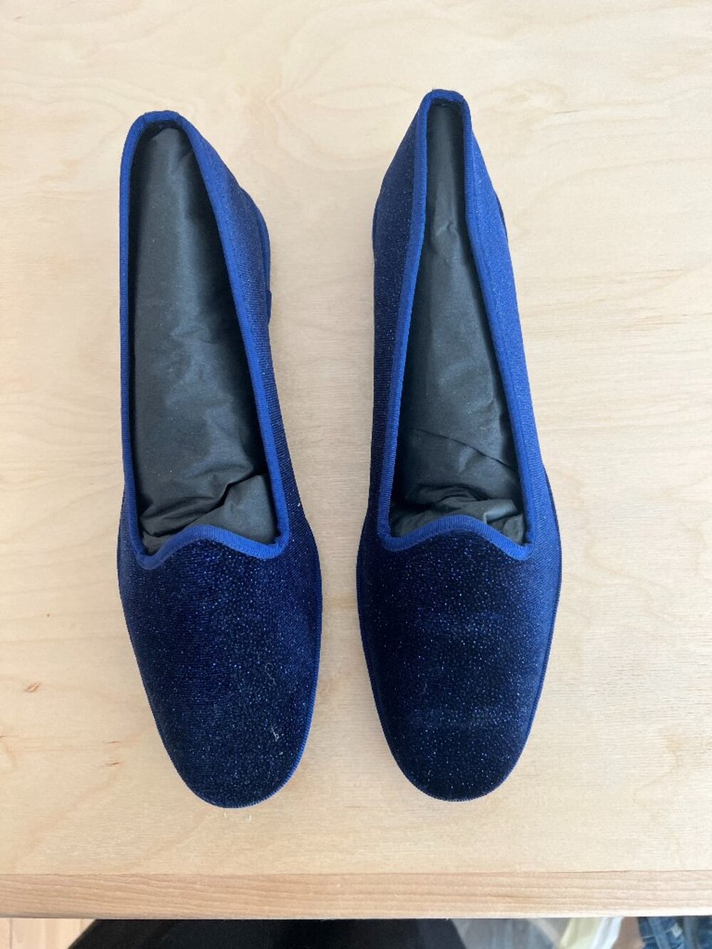 M Gemi Sparkle Velvet Slip-On Flats
